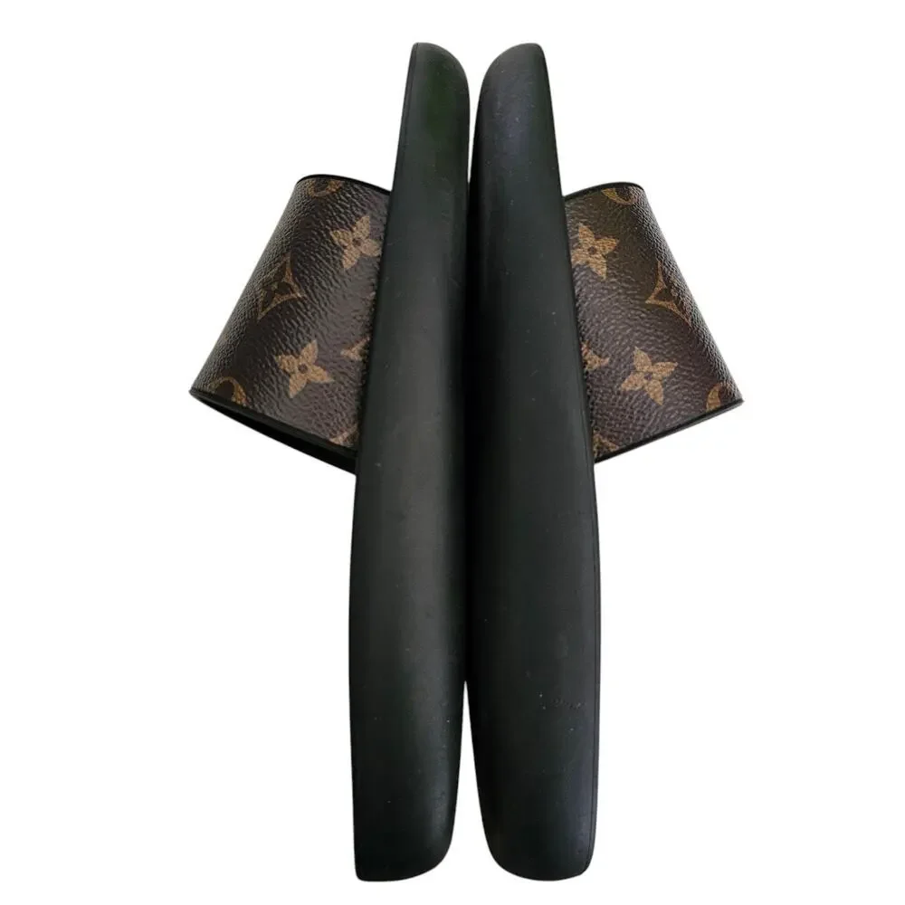 Louis Vuitton Sunbath Flat Slide Sandal Size 40 US 10 Brown LV Monogram Rubber - Picture 5 of 8